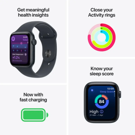 Apple Watch SE 3 GPS 40mm Starlight / Midnight Aluminium Case with Starlight / Midnight Sport Band - S/M / M/L : Pre-booking ₹5,000
