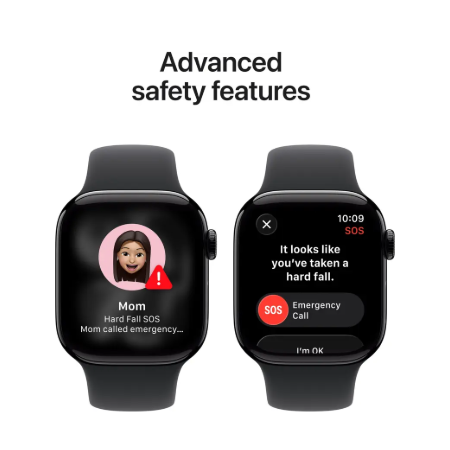 Apple Watch Series 11 GPS 46mm Jet Black Aluminium / Space Grey / Rose Gold Aluminium/Light Blush / Silver Aluminium/Purple Fog Case with Black Sport Band - S/M & M/L : Pre-booking ₹5,000