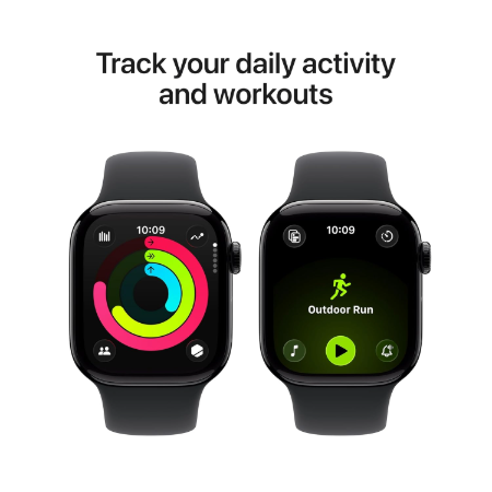 Apple Watch Series 11 GPS + Cellular 42mm Jet Black Aluminium / Space Grey / Rose Gold, Light Blush / Silver, Purple Fog with Sport Band - S/M & M/L : Pre-booking ₹5,000