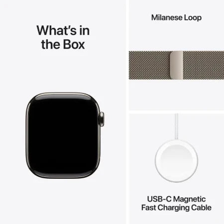 Apple Watch Series 11 GPS + Cellular 46mm Natural Titanium,Natural / Slate Titanium, Slate / Gold Titanium Case with Gold Milanese Loop- S/M & M/L : Pre-booking ₹5,000