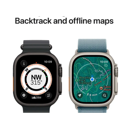 Apple Watch Ultra 3 GPS + Cellular 49mm Natural Titanium Case with Anchor Blue Ocean Band / Light Blue Alpine Loop (S/M/L) / Blue & Bright Blue Trail Loop (S/M, M/L
