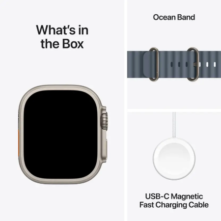 Apple Watch Ultra 3 GPS + Cellular 49mm Natural Titanium Case with Anchor Blue Ocean Band / Light Blue Alpine Loop (S/M/L) / Blue & Bright Blue Trail Loop (S/M, M/L