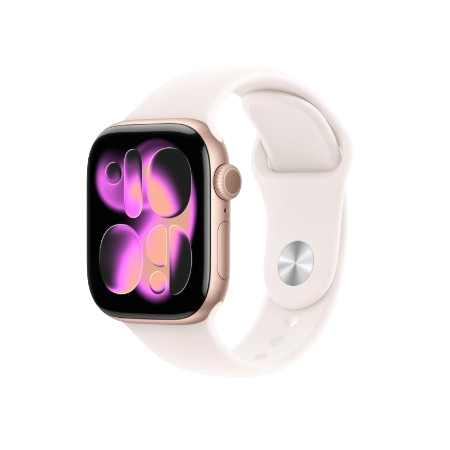 Apple Watch Series 11 GPS + Cellular 46mm Jet Black Aluminium Case, Black / Space Grey, Black / Rose Gold, Light Blush / Silver, Purple Fog with Sport Band - S/M & M/L : Pre-booking ₹5,000