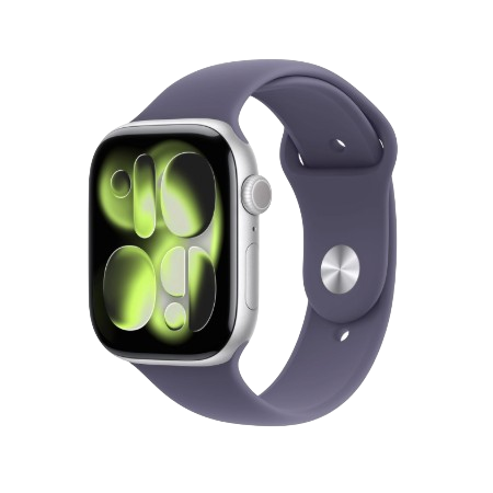 Apple Watch Series 11 GPS + Cellular 46mm Jet Black Aluminium Case, Black / Space Grey, Black / Rose Gold, Light Blush / Silver, Purple Fog with Sport Band - S/M & M/L : Pre-booking ₹5,000