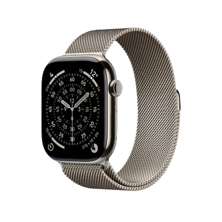 Apple Watch Series 11 GPS + Cellular 46mm Natural Titanium,Natural / Slate Titanium, Slate / Gold Titanium Case with Gold Milanese Loop- S/M & M/L : Pre-booking ₹5,000