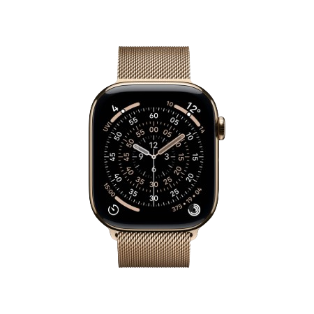 Apple Watch Series 11 GPS + Cellular 46mm Natural Titanium,Natural / Slate Titanium, Slate / Gold Titanium Case with Gold Milanese Loop- S/M & M/L : Pre-booking ₹5,000