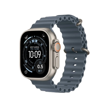 Apple Watch Ultra 3 GPS + Cellular 49mm Natural Titanium Case with Anchor Blue Ocean Band / Light Blue Alpine Loop (S/M/L) / Blue & Bright Blue Trail Loop (S/M, M/L