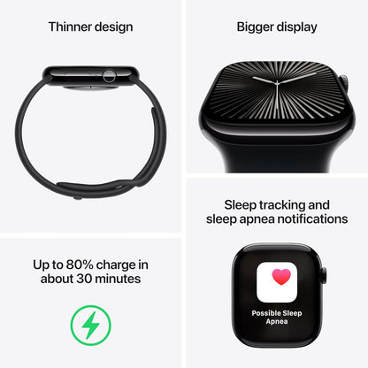 Apple Watch Series 10 (GPS + Cellular) , 46mm , Slate Titanium Case with Sport Band,Milanese Loop