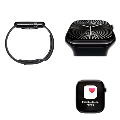 Apple Watch Series 10 (GPS + Cellular) , 46mm , Slate Titanium Case with Sport Band,Milanese Loop