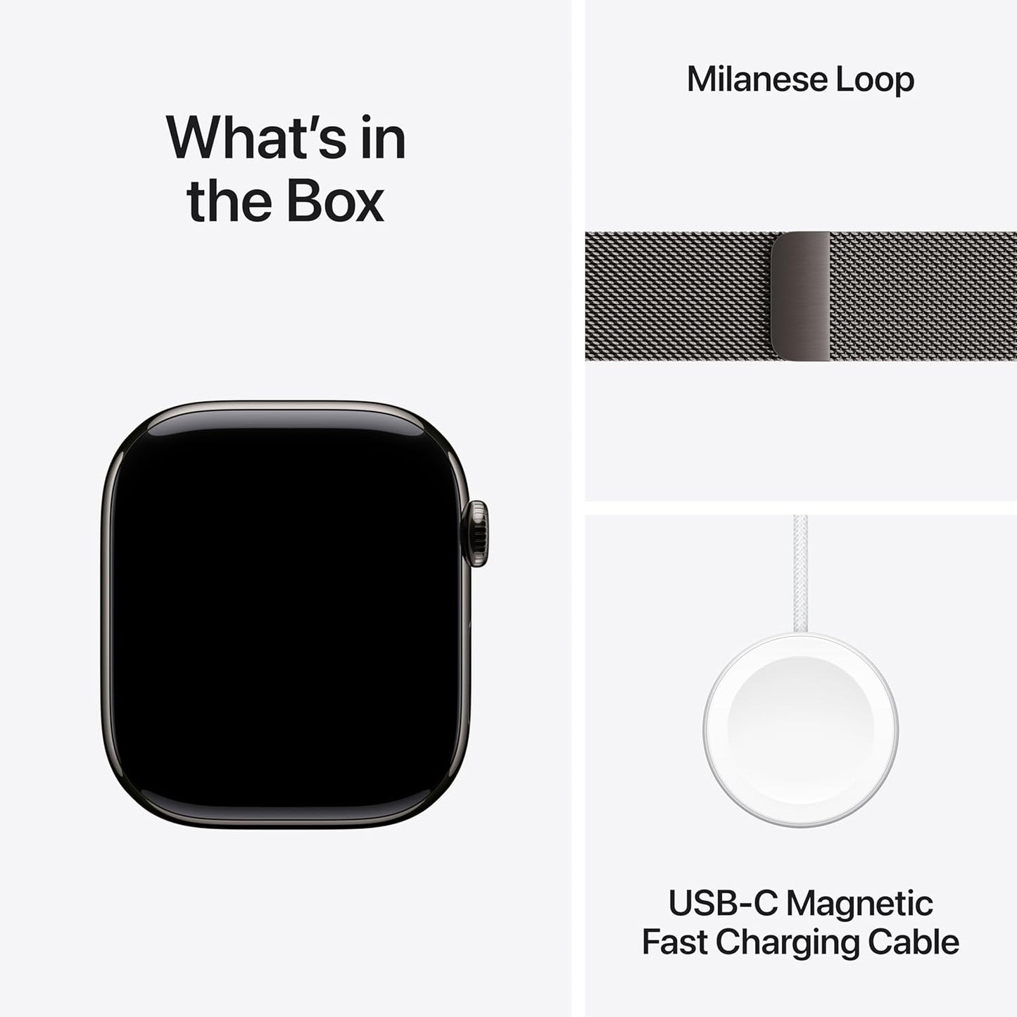 Apple Watch Series 10 (GPS + Cellular) ,46mm, Slate Titanium Case with Slate Milanese Loop - S/M