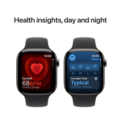 Apple Watch Series 10 (GPS + Cellular) , 46mm , Slate Titanium Case with Sport Band,Milanese Loop
