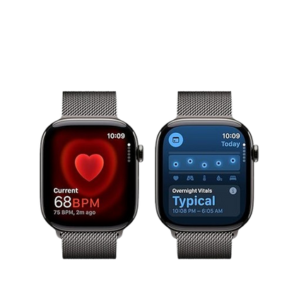 Apple Watch Series 10 (GPS + Cellular) , 46mm , Slate Titanium Case with Sport Band,Milanese Loop