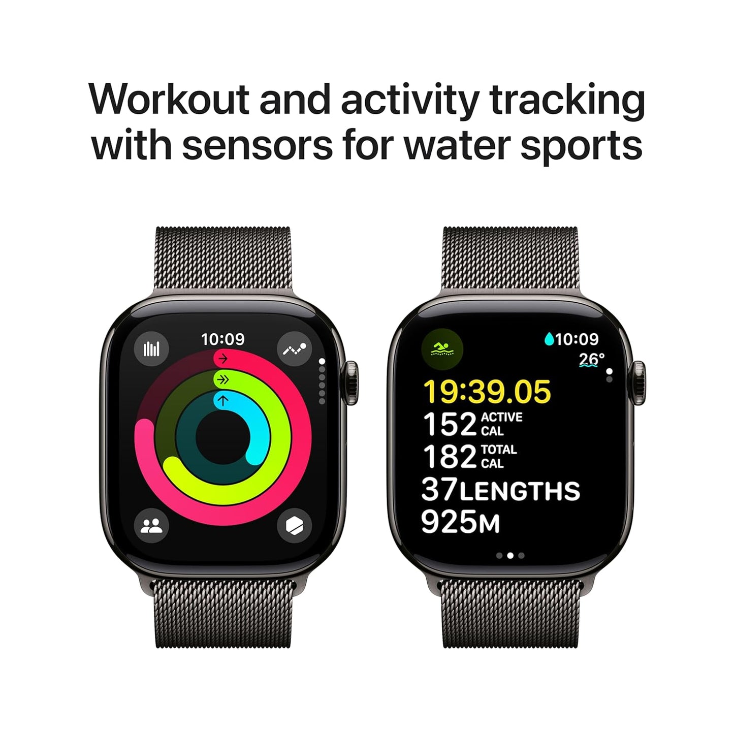 Apple Watch Series 10 (GPS + Cellular) ,46mm, Slate Titanium Case with Slate Milanese Loop - S/M