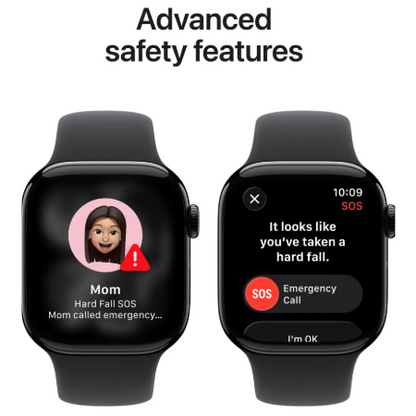 Apple Watch Series 11 GPS 42mm Jet Black Aluminium / Space Grey / Rose Gold Aluminium/Light Blush / Silver Aluminium/Purple Fog Case with Black Sport Band - S/M & M/L : Pre-booking ₹5,000