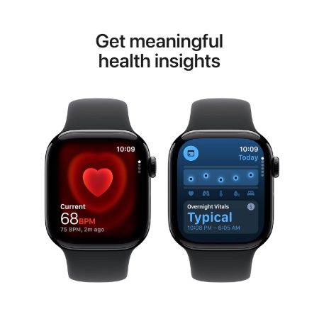 Apple Watch Series 11 GPS + Cellular 42mm Jet Black Aluminium / Space Grey / Rose Gold, Light Blush / Silver, Purple Fog with Sport Band - S/M & M/L : Pre-booking ₹5,000