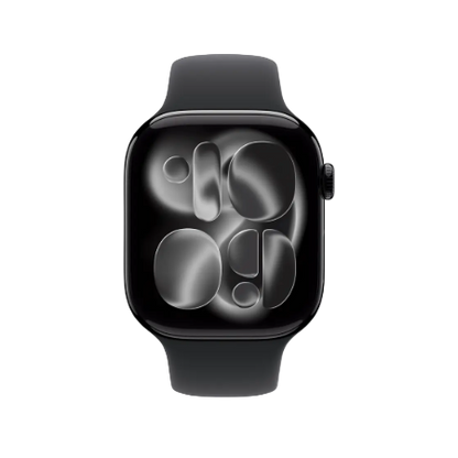 Apple Watch Series 11 GPS + Cellular 42mm Jet Black Aluminium / Space Grey / Rose Gold, Light Blush / Silver, Purple Fog with Sport Band - S/M & M/L : Pre-booking ₹5,000