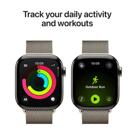Apple Watch Series 11 GPS + Cellular 46mm Natural Titanium,Natural / Slate Titanium, Slate / Gold Titanium Case with Gold Milanese Loop- S/M & M/L : Pre-booking ₹5,000