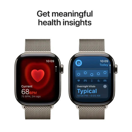 Apple Watch Series 11 GPS + Cellular 46mm Natural Titanium,Natural / Slate Titanium, Slate / Gold Titanium Case with Gold Milanese Loop- S/M & M/L : Pre-booking ₹5,000