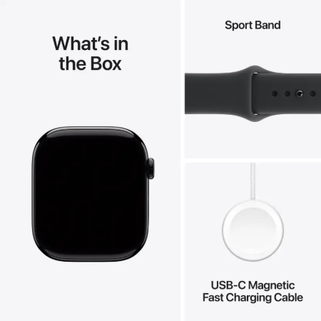 Apple Watch Series 11 GPS + Cellular 46mm Jet Black Aluminium Case, Black / Space Grey, Black / Rose Gold, Light Blush / Silver, Purple Fog with Sport Band - S/M & M/L : Pre-booking ₹5,000