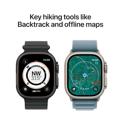 Apple Watch Ultra 3 GPS + Cellular 49mm Natural / Black Titanium Case with Natural / Black Titanium Milanese Loop - Small / Medium / Large