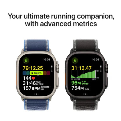 Apple Watch Ultra 3 GPS + Cellular 49mm – Black Titanium Collection (Black Ocean Band | Black Alpine Loop S/M/L | Black/Charcoal Trail Loop S/M & M/L)