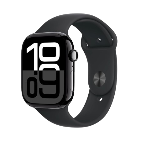 Apple Watch Series 10 (GPS) , 46mm , Jet Black/Rose Gold/ Silver Aluminium Case with Sport Band and Sport Loop