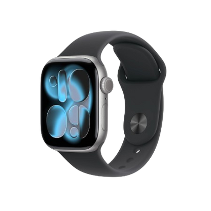 Apple Watch Series 11 GPS 42mm Jet Black Aluminium / Space Grey / Rose Gold Aluminium/Light Blush / Silver Aluminium/Purple Fog Case with Black Sport Band - S/M & M/L : Pre-booking ₹5,000