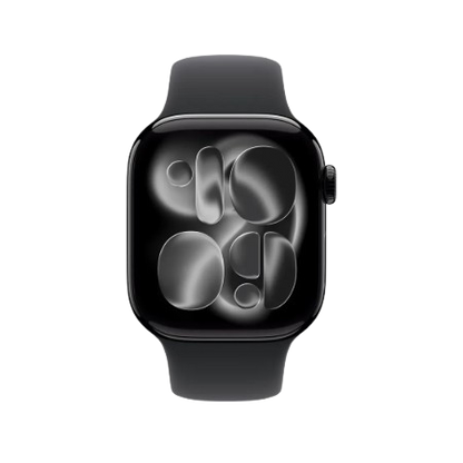 Apple Watch Series 11 GPS 42mm Jet Black Aluminium / Space Grey / Rose Gold Aluminium/Light Blush / Silver Aluminium/Purple Fog Case with Black Sport Band - S/M & M/L : Pre-booking ₹5,000