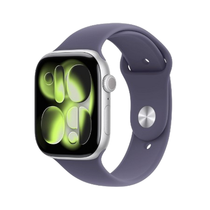 Apple Watch Series 11 GPS 46mm Jet Black Aluminium / Space Grey / Rose Gold Aluminium/Light Blush / Silver Aluminium/Purple Fog Case with Black Sport Band - S/M & M/L : Pre-booking ₹5,000