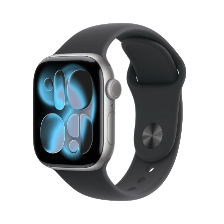 Apple Watch Series 11 GPS + Cellular 42mm Jet Black Aluminium / Space Grey / Rose Gold, Light Blush / Silver, Purple Fog with Sport Band - S/M & M/L : Pre-booking ₹5,000