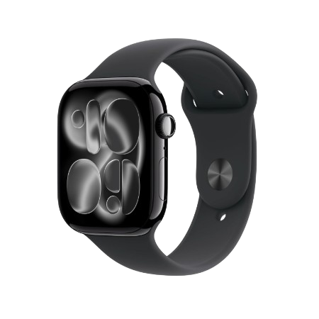 Apple Watch Series 11 GPS + Cellular 46mm Jet Black Aluminium Case, Black / Space Grey, Black / Rose Gold, Light Blush / Silver, Purple Fog with Sport Band - S/M & M/L : Pre-booking ₹5,000