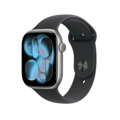 Apple Watch Series 11 GPS + Cellular 46mm Jet Black Aluminium Case, Black / Space Grey, Black / Rose Gold, Light Blush / Silver, Purple Fog with Sport Band - S/M & M/L : Pre-booking ₹5,000