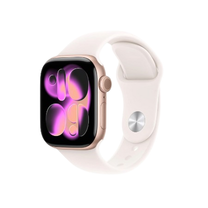 Apple Watch Series 11 GPS + Cellular 46mm Jet Black Aluminium Case, Black / Space Grey, Black / Rose Gold, Light Blush / Silver, Purple Fog with Sport Band - S/M & M/L : Pre-booking ₹5,000