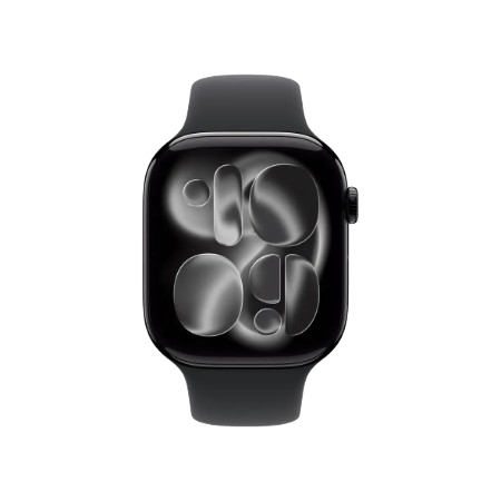 Apple Watch Series 11 GPS + Cellular 46mm Jet Black Aluminium Case, Black / Space Grey, Black / Rose Gold, Light Blush / Silver, Purple Fog with Sport Band - S/M & M/L : Pre-booking ₹5,000