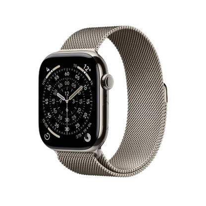 Apple Watch Series 11 GPS + Cellular 46mm Natural Titanium,Natural / Slate Titanium, Slate / Gold Titanium Case with Gold Milanese Loop- S/M & M/L : Pre-booking ₹5,000