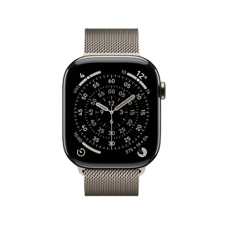 Apple Watch Series 11 GPS + Cellular 46mm Natural Titanium,Natural / Slate Titanium, Slate / Gold Titanium Case with Gold Milanese Loop- S/M & M/L : Pre-booking ₹5,000