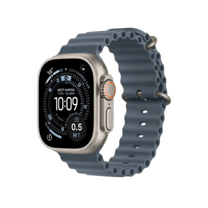 Apple Watch Ultra 3 GPS + Cellular 49mm Natural Titanium Case with Anchor Blue Ocean Band / Light Blue Alpine Loop (S/M/L) / Blue & Bright Blue Trail Loop (S/M, M/L