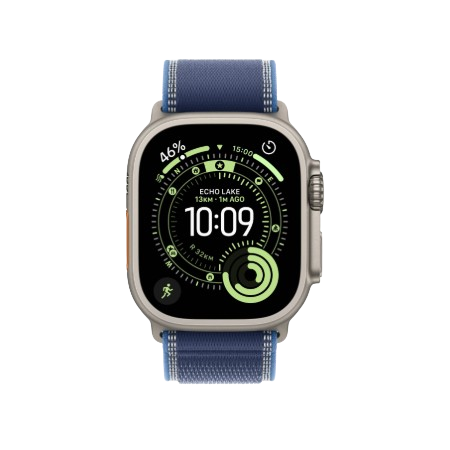 Apple Watch Ultra 3 GPS + Cellular 49mm Natural Titanium Case with Anchor Blue Ocean Band / Light Blue Alpine Loop (S/M/L) / Blue & Bright Blue Trail Loop (S/M, M/L