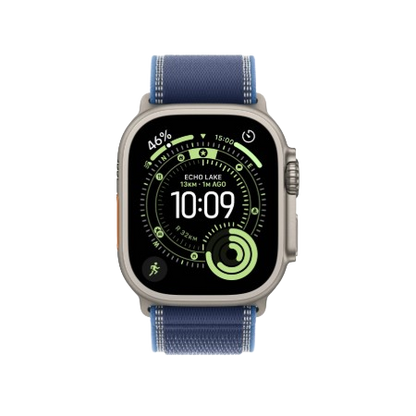 Apple Watch Ultra 3 GPS + Cellular 49mm Natural Titanium Case with Anchor Blue Ocean Band / Light Blue Alpine Loop (S/M/L) / Blue & Bright Blue Trail Loop (S/M, M/L