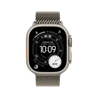 Apple Watch Ultra 3 GPS + Cellular 49mm Natural / Black Titanium Case with Natural / Black Titanium Milanese Loop - Small / Medium / Large
