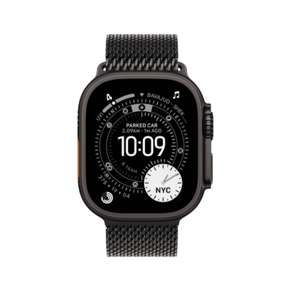 Apple Watch Ultra 3 GPS + Cellular 49mm Natural / Black Titanium Case with Natural / Black Titanium Milanese Loop - Small / Medium / Large