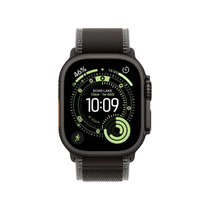 Apple Watch Ultra 3 GPS + Cellular 49mm – Black Titanium Collection (Black Ocean Band | Black Alpine Loop S/M/L | Black/Charcoal Trail Loop S/M & M/L)